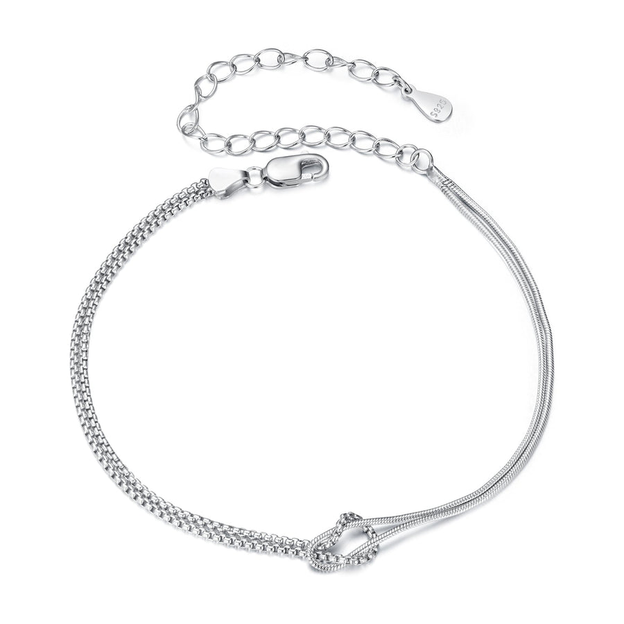 925 Sterling Silver & Plated White Gold Bracelet for Women