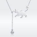 925 Sterling Silver Necklace 38-45cm with 1.4*2.5cm Pendant for Women