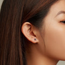 925 Sterling Silver Earrings with Pavé Setting CZ, Size 0.8*0.7cm for Women