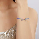 925 Sterling Silver Adjustable Starfish & Shell Pearl Bracelet for Women