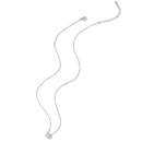 925 Sterling Silver Adjustable Necklace with CZ Pendants for Women