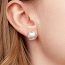925 Sterling Silver 1.4cm White Gold Plated Earrings