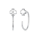 S925 Silver Brass and White Gold Plated 1.4cm Earrings for Women