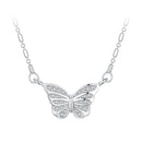 925 Sterling Silver Necklace with Pavé Setting CZ, Length 390+60mm, Pendant Size 8x15mm, for Women