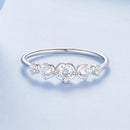 925 Sterling Silver Ring Size 6.0 with Pavé CZ in White Gold Finish for Women
