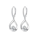 925 Sterling Silver Moissanite 0.5ct Earrings with Pavé Setting, Size 30*11mm for Women
