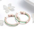 925 Sterling Silver Plated Rose Gold Pavé Setting CZ Earrings