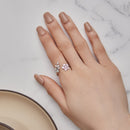 925 Sterling Silver Enamel Plated Platinum Ring 1.9mm for Women