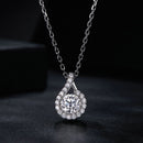 925 Sterling Silver Moissanite Necklace with CZ, 400mm Length, 15x10mm Pendant for Women