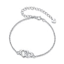 925 Sterling Silver White Gold Plated Chain Bracelet for Women