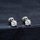 925 Sterling Silver Earrings with Moissanite in Style S, 0.5cm for Women