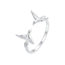 925 Sterling Silver Ring with White Gold Plating, 1.5mm Width