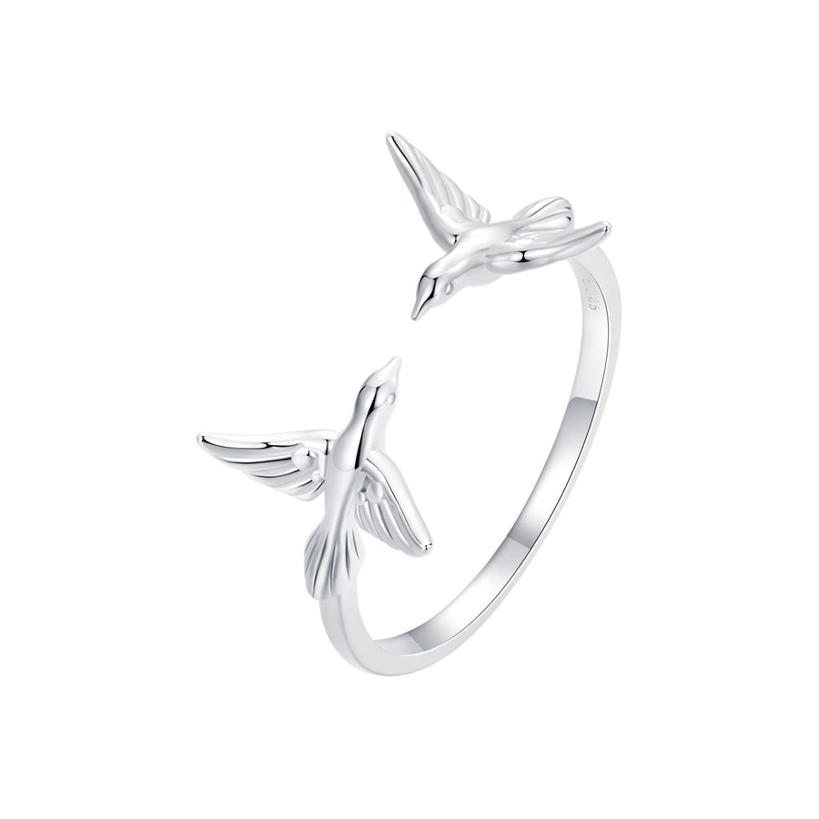 925 Sterling Silver Ring with White Gold Plating, 1.5mm Width