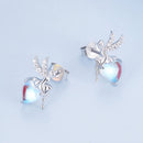 925 Sterling Silver Moonstone CZ Earrings for Women