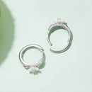925 Sterling Silver Earrings with Pavé Setting CZ and High-Quality Nacre for Women