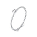 925 Sterling Silver 3mm Moissanite Ring for Women - Size 6