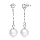 925 Sterling Silver Earrings with Pavé Setting CZ & Quality Shell Pearl