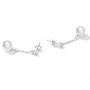 925 Sterling Silver Earrings with Pavé Setting CZ & Quality Shell Pearl