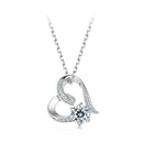 925 Sterling Silver Moissanite Necklace with Pendant and White Gold Plating for Women