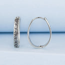 925 Sterling Silver Earrings for Women - 2.0*0.3cm, Inner Diameter 1.7cm, Oxidized Silver
