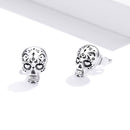 S925 Oxidized Silver Earrings Size 1*0.7cm for Women