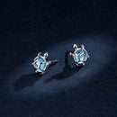 S925 Oxidized Silver Pavé Setting CZ Earrings for Women
