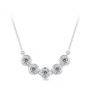 925 Sterling Silver 4mm Moissanite Plated Platinum Necklace for Women