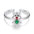 925 Sterling Silver Enamel Pavé CZ Ring