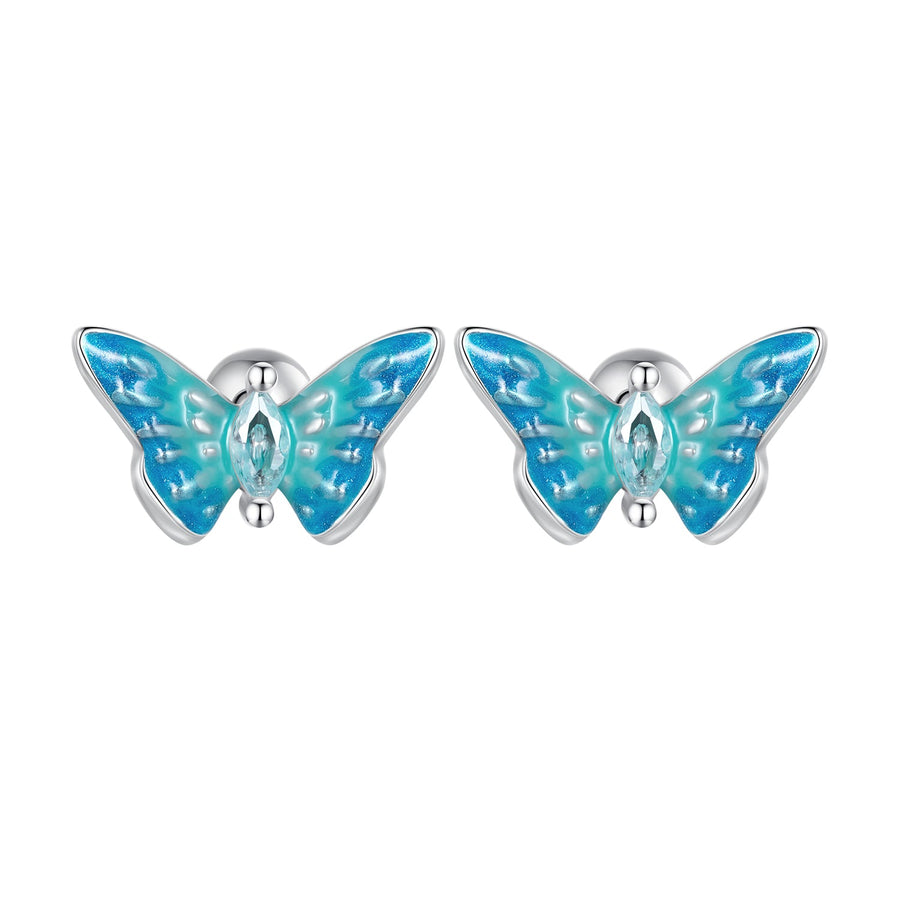 925 Sterling Silver Earrings with Enamel and CZ for Women
