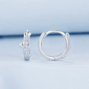 925 Sterling Silver Nano Opal Earrings for Women - White Gold Plated - 12x5mm