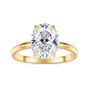 925 Sterling Silver 3.5 Carat Oval Zircon Ring with White Gold Plating for Women