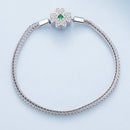 925 Sterling Silver Plated Platinum Bracelet with 3mm Rope for Women
