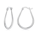 925 Sterling Silver Earrings for Women - 2.9x0.2cm, Plated White Gold, Style L