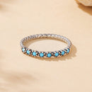 925 Sterling Silver Synthetic Turquoise Ring Size 6.0