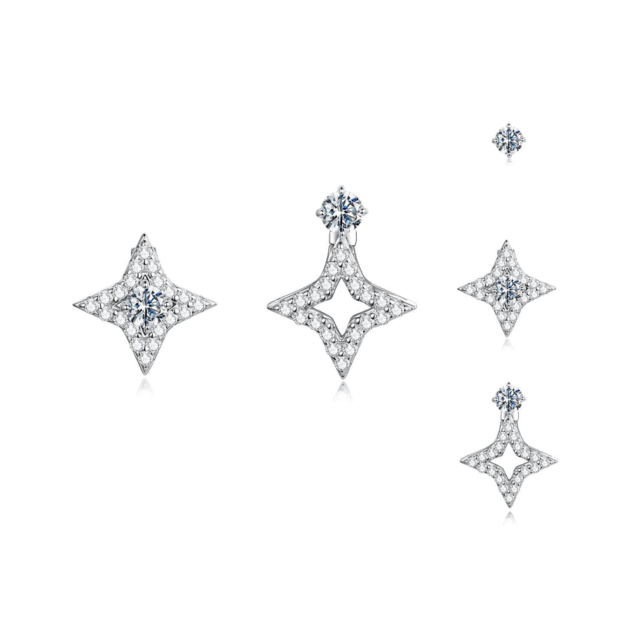 925 Sterling Silver Moissanite 0.1ct Earrings for Women