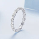925 Sterling Silver White Gold Plated 0.26cm CZ Ring Size 6.0 for Women