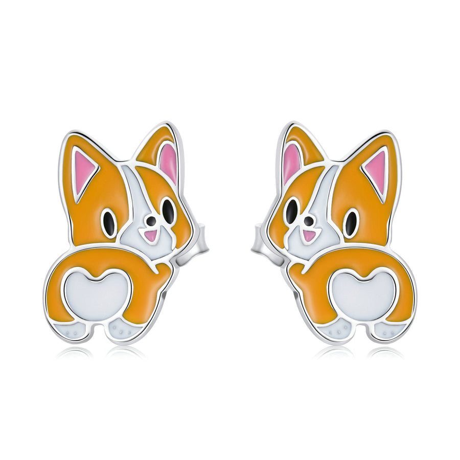 S925 Sterling Silver Oxidized Enamel Earrings