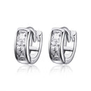925 Sterling Silver Plated Platinum Pavé Setting CZ Earrings