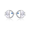 925 Sterling Silver Earrings with Pavé Setting CZ, Size 0.6*0.7cm, for Women