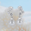 925 Sterling Silver Earrings with Quality Shell Pearl and CZ for Women