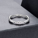 925 Sterling Silver Moissanite Ring with 0.15-0.2cm Gems for Women - Size 6