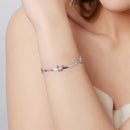 925 Sterling Silver Plated White Gold Adjustable Bracelet for Women