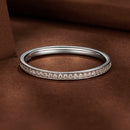 925 Sterling Silver 1.0mm Moissanite Platinum Plated Ring Size 5 for Women