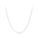 925 Sterling Silver White Gold Plated Necklace 40+5cm for Women