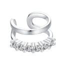 925 Sterling Silver Earrings with Pavé Setting CZ in Platinum