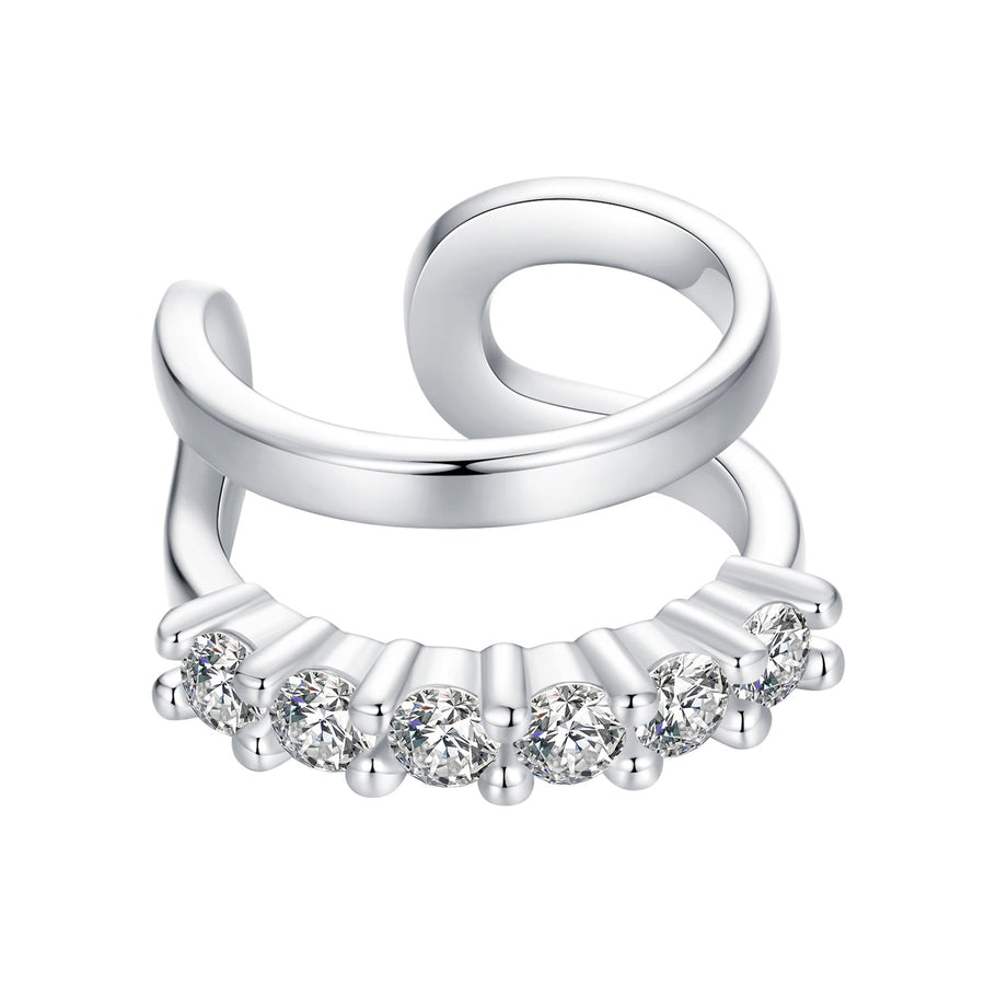 925 Sterling Silver Earrings with Pavé Setting CZ in Platinum