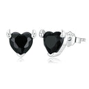 925 Sterling Silver Oxidized CZ Earrings for Women
