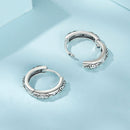 925 Sterling Silver Earrings with Oxidized Finish and Pavé Setting CZ for Women