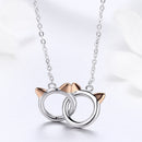 925 Sterling Silver Necklace, Length 38-45cm, Pendant 1.2*1cm, for Women