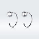 925 Sterling Silver Earrings with Plated Platinum, 1cm Diameter for Women